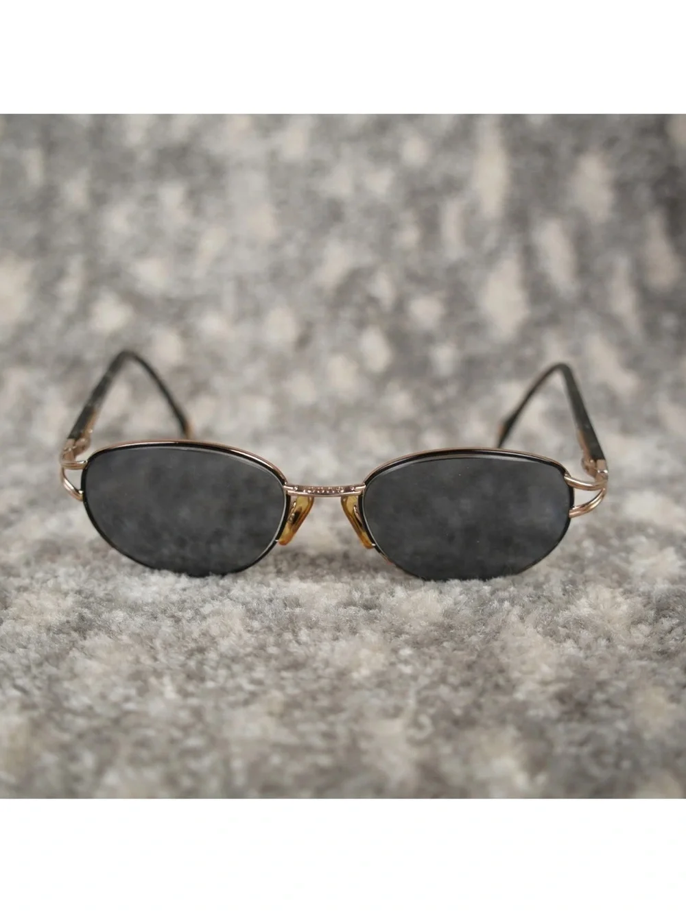 Vintage Gucci Metal Oval Eyeglasses Frames Only Adult 55-18 Gold Flecked Marbled